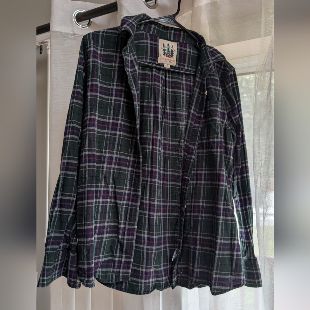Kiel James Patrick Plaid Button Down Shirt - Black and Purple